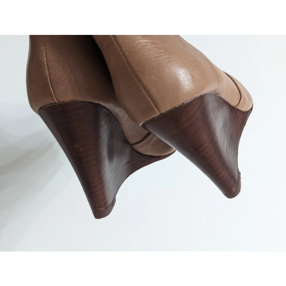Joe's Leather Wedge Ankle Boots Women's Size 6 - Picture 9 of 14